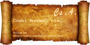 Csehi Annamária névjegykártya